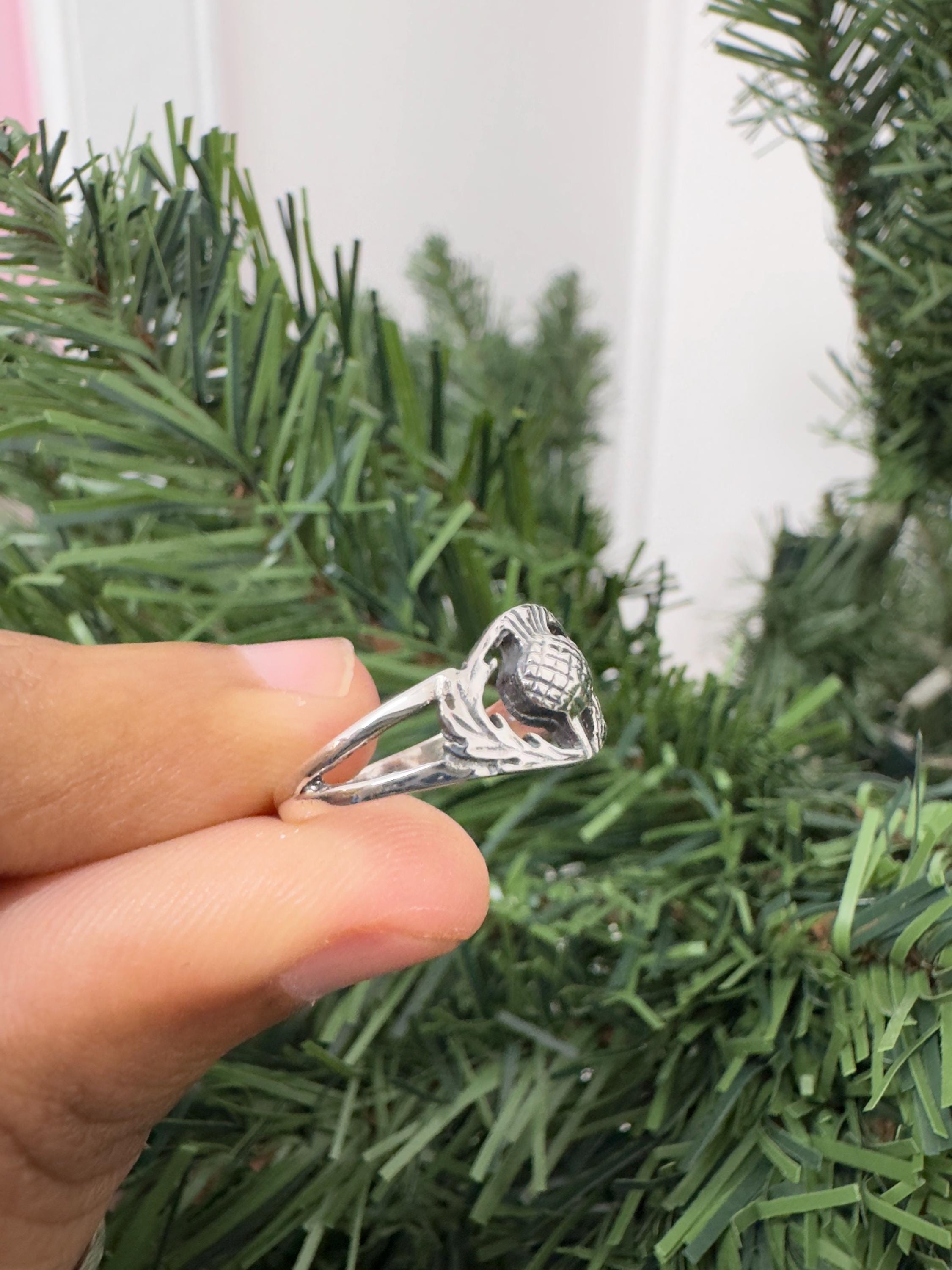 Scottish Thistle Design | Scottish Flower Ring | Celtic Ring | Sterling Silver 925 Ring