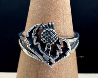 Scottish Thistle Design | Scottish Flower Ring | Celtic Ring | Sterling Silver 925 Ring