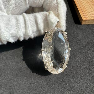 Clear Quartz 925 Sterling Silver Pendant| Crystal Quartz Pendant | Faceted Cut Pendant