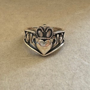 Ierse Claddagh Eternal Knot Design 925 sterlingzilveren ring