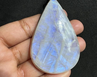 天然レインボームーンストーン＆アクアマリン ラフ925シルバー