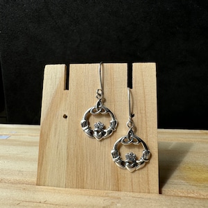 Irish Claddagh Trinity Knot Sterling Silver earrings