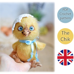 Crochet chik pattern. Amigurumi chicken toy. Digital PDF crochet pattern in English.