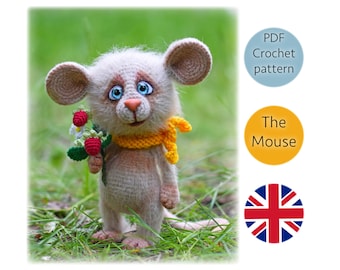 Crochet mouse pattern. Amigurumi mice toy. Digital PDF crochet pattern in English.