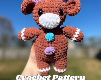 Pattern Gingerbread Cookie Cow Crochet Amigurimi Pattern