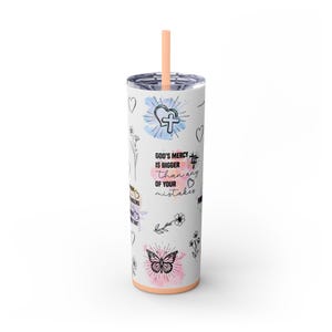 Gobelet chrétien - La miséricorde de Dieu est plus grande - Tasse verset biblique inspirante - Cadeau religieux pour femme - Tasse de voyage confessionnelle - Verres