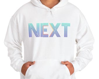 Next Typographic Hoodie: Gender Neutral Graphic Pullover