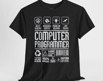 T-shirt grappig computerprogrammeur Tech Icons Codering Labels