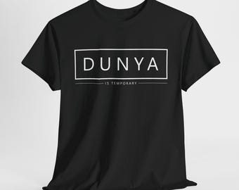 Islamic Gifts Dunya Graphic T-Shirt, Trendy Unisex Heavy Cotton Tee, Comfortable Wear
