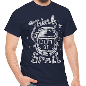 Scribbled Astronaut Helmet T-Shirt: Space Exploration Graphic Tee