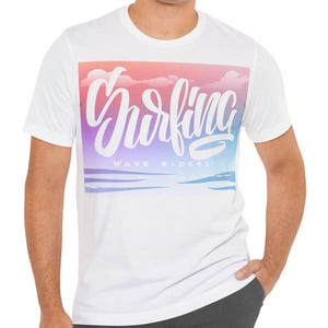 Surfing Wave Riders T-Shirt, Surf Tee, Beach Graphic Tee, Ocean Lover Shirt, Summer Apparel
