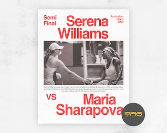 Serena Williams, Maria Sharapova, Australian Open, Grand Slam, Digitales Poster, Tennis