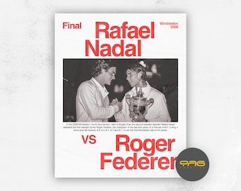 Roger Federer, Rafael Nadal, Digitales Poster, Wimbledon, Tennis, Grand Slam