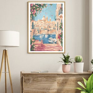 Valletta Poster, Valletta Print, Valletta Wall Art, Travel Poster, Malta Print, Valletta Malta Poster, Malta Poster, Malta Wall Art image 3