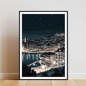 Póster de Oporto, impresión de Oporto, arte mural de Portugal, póster de viaje de Oporto, impresión de Portugal, Oporto Portugal, arte mural europeo, arte mural navideño
