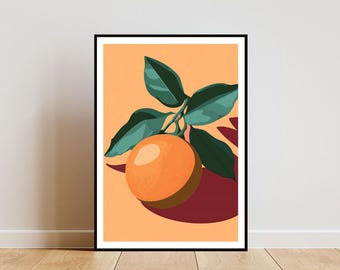 Orange Poster, Kitchen Print, Orange Wall Art, Fruit Poster, Orange Print, Orange Fruit Wall Art, Kitchen Poster, Fruit Print, Kitchen Art