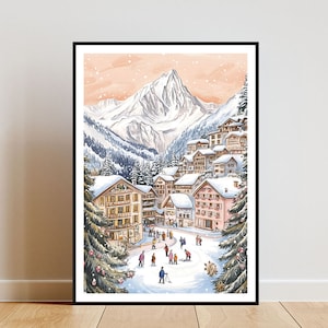 Chamonix Poster, Chamonix Print, Chamonix Wandkunst, Reise Poster, Frankreich Druck, Chamonix Frankreich Poster, Französische Wandkunst, Ski Poster