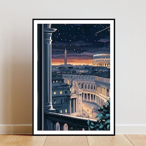 Rome Poster, Roman Colosseum Print, Italy Wall Art, Travel Poster, Italy Print, Rome Italy, Christmas Wall Art, Pastel Art, Italian Poster