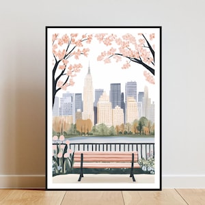 New York Poster, New York Druck, Amerika Wandkunst, New York Park Poster, USA Druck, Empire State Building USA, New York Kunst, USA
