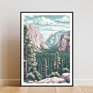 Yosemite Poster, Yosemite Print, America Wall Art, USA Print, Yosemite USA Art, California Poster, California Print, United States Wall Art