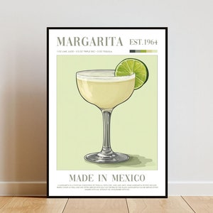 Margarita Poster, Küchendruck, Alkohol Wandkunst, Cocktail Print, Margarita Cocktail Druck, Küchen Wandkunst, Cocktailbar Poster