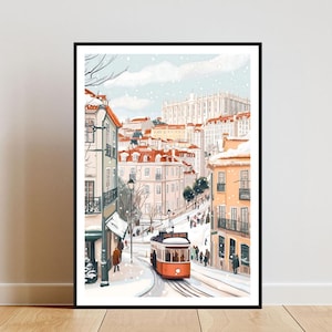 Lisbon Poster, Lisbon Tram Print, Portugal Wall Art, Travel Poster, Portugal Print, Lisbon Portugal Print, European Wall Art, Christmas Art