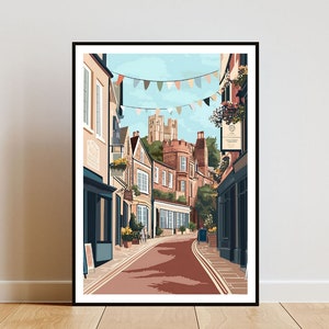 Exeter Poster, Exeter Print, Exeter Wall Art, Travel Poster, England Print, Exeter England Poster, UK Poster, United Kingdom Poster