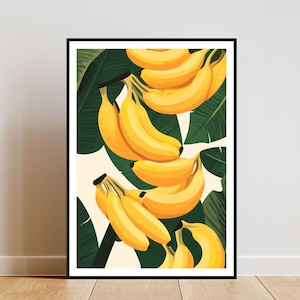 Banana Poster, Kitchen Print, Banana Wall Art, Fruit Poster, Banana Print, Banana Fruit Wall Art, Kitchen Poster, Fruit Print, Kitchen Decor
