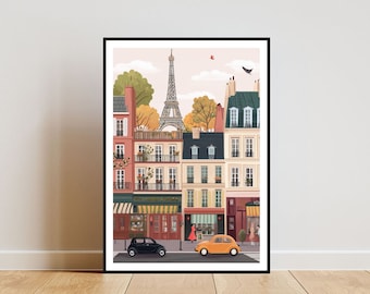 Paris Poster, Eiffel Tower Print, France Wall Art, Travel Poster, Parisian Print, Paris France, Paris Wall Art, French Poster, Pastel Art