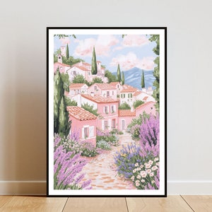 Provence Poster, Provence Print, Provence Wall Art, Travel Poster, France Print, Provence France, French Wall Art, Pastel Art, Lavender Art