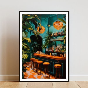 Retro Cocktailbar Poster, Küche Druck, Cocktailbar Wandkunst, Bar, Bar Print, Cocktail, Küchen Wandkunst, Vintage Küchen Kunst, Boho Art