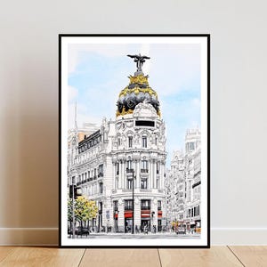 Madrid Poster, Madrid Print, Spain Wall Art, Travel Poster, Spain Print, Madrid Spain, European Poster, Madrid Watercolour, Madrid Wall Art