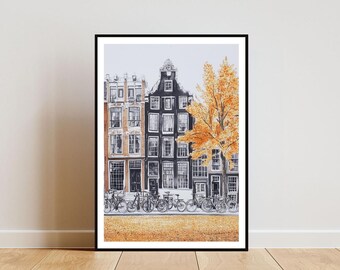 Amsterdam Poster, Holland Print, Netherlands Wall Art, Travel Poster, Netherlands Print, Amsterdam Watercolour, Amsterdam Netherlands Poster