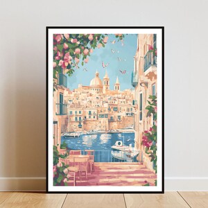 Valletta Poster, Valletta Print, Valletta Wall Art, Travel Poster, Malta Print, Valletta Malta Poster, Malta Poster, Malta Wall Art image 1