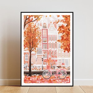 Amsterdam Poster, Holland Druck, Niederlande Wandkunst, Reiseposter, Niederlande Druck, Amsterdam Niederlande Wandkunst, Herbst Poster