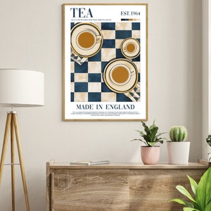 Retro Tea Poster, Kitchen Print, Tea Wall Art, Food Poster, Coffee ...