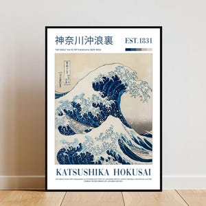The Great Wave Off Kangawa Poster, Japanese Print, Katsushika Hokusai Poster, Exhibition Poster,  Katsushika Hokusai Print, Great Wave Print