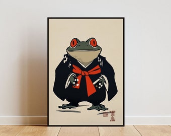 Matsumoto Hoji Frog Poster, Japanese Print, Japanese Frog Wall Art, Frog Poster, Oriental Decor, Japanese Wall Art, Matsumoto Hoji Poster