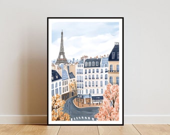Poster di Parigi, stampa della Torre Eiffel, arte murale francese, poster di viaggio, stampa parigina, Parigi, Francia, arte murale di Parigi, poster francese, stampa di Parigi