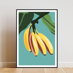 Banana Poster, Kitchen Print, Banana Wall Art, Fruit Poster, Banana Print, Banana Fruit Wall Art, Kitchen Poster, Fruit Print, Kitchen Art