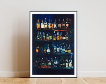 Poster retrò per cocktail bar, stampa da cucina, arte murale per enoteche, stampa da bar, poster di alcolici, arte dei cocktail, arte da cucina vintage, pittura di alcolici