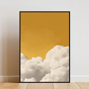 Yellow Cloud Poster, Minimalist Wall Art, Yellow Cloud Print, Abstract Art Poster, Cloud Wall Art, Living Room Wall Art, Cloud Print