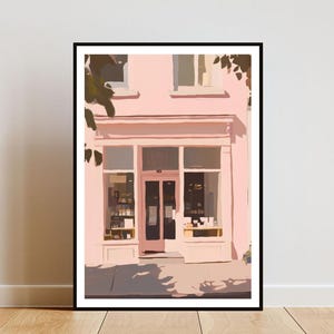 Póster de cafetería, impresión en colores pastel, arte mural de cafetería, póster artístico de café, impresión de café, cafetería, arte mural de cafetería, póster vintage, póster rosa