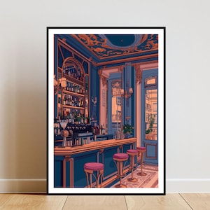 Póster de bar de cócteles vintage, impresión de cocina, arte de pared de bar de cócteles, arte de pared de bar, impresión de bar, arte retro, arte de pared de cocina, arte de cocina vintage