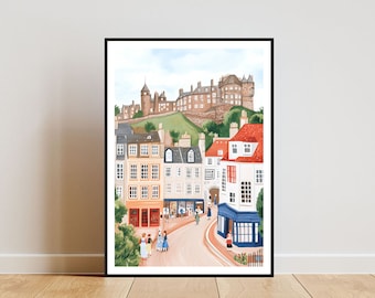 Edinburgh Poster, Edinburgh Castle Print, Edinburgh Wall Art, Travel Poster, Edinburgh Print, Edinburgh Scotland Wall Art, UK Wall Art
