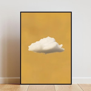 Yellow Cloud Poster, Minimalist Wall Art, Yellow Cloud Print, Abstract Art Poster, Cloud Wall Art, Living Room Wall Art, Cloud Print