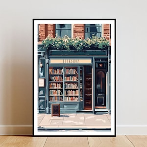 Bookshop Poster, Retro Print, Bookstore Wall Art, Book Art Poster, Library Print, Bookshop, Book Wall Art, Vintage Poster, Pastel Art