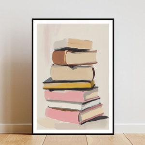 Book Poster, Book Print, Book Wall Art, Book Art Poster, Library Print, Living Room Poster, Bookshelf Wall Art, Book Art, Bookshelf Print