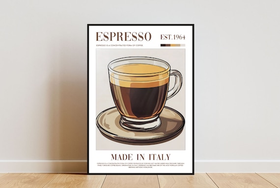 Espresso Coffee Poster, Kitchen Print, Espresso Wall Art, Espresso Poster, Coffee Print, Coffee Wall Art, Kitchen Wall Art, Kitchen Poster