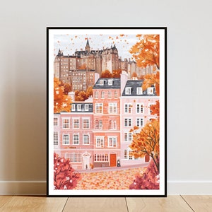 Edinburgh Poster, Edinburgh Castle Druck, Edinburgh Wandkunst, Reiseposter, Edinburgh Druck, Edinburgh Schottland Wandkunst, Herbst Poster